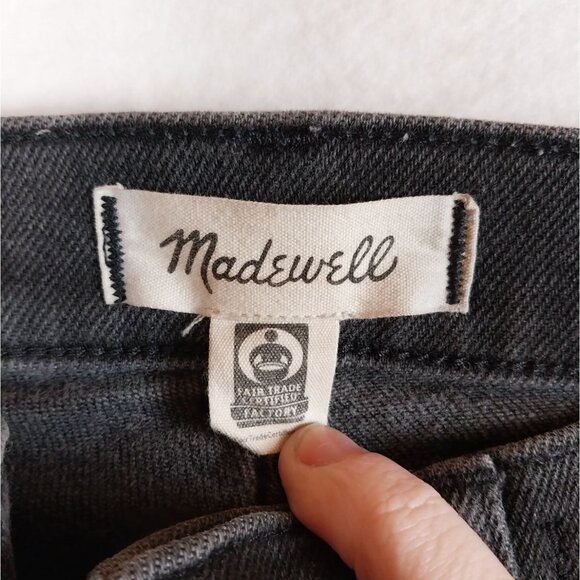 Madewell Petite 10" High-Rise Skinny Jeans in Black Starkey Wash Sz 25P - Picture 8 of 15